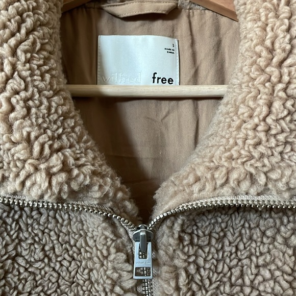 Aritzia Wilfred Free Zip-Up The Teddy Jacket Sz:S Beige - Picture 12 of 13